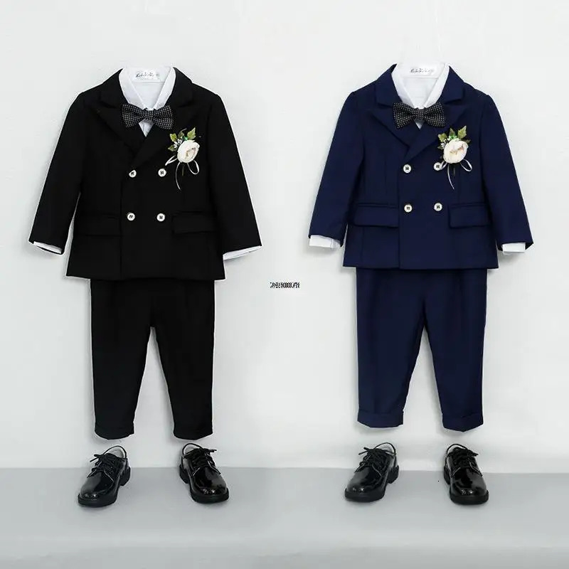 Flower Boys Wedding Suit Children Pography Dress Kids Stage Performance Formal Blazer Suit Baby Birthday Ceremony Costume 251021