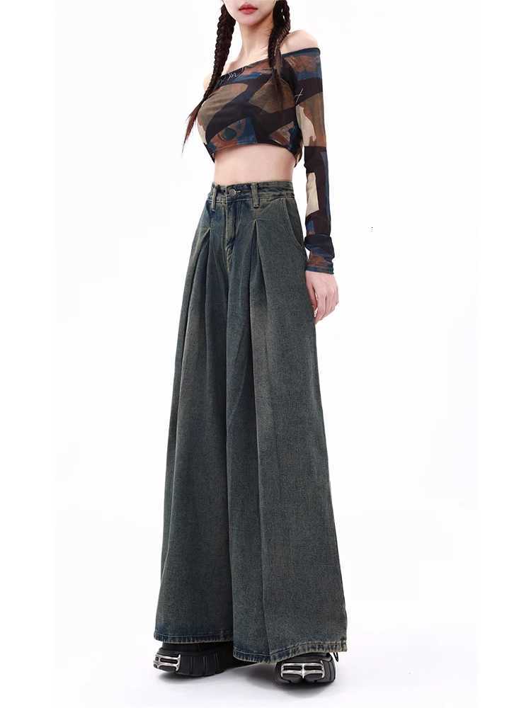 Womens Blue Y2k Jeans Baggy Harajuku Aesthetic Streetwear 2000s Trashy Oversize Denim Trousers Loose Jean Pants Vintage ClothesT251022