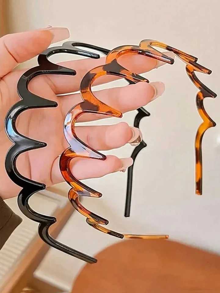 Korean Brown Resin Wave Toothed Headband For Women Girls Fashion Hair Comb Zigzag Band Notched Headband Hair Accessories V251022