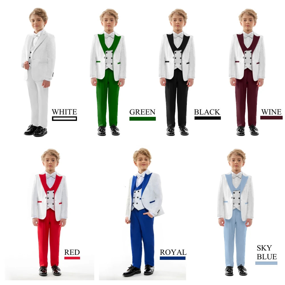 Paisley Classic 4Piece Suits for Boys 3T14 Smart Stylish Boys Tuxedo Formal Outfit Kids Blazer Vest Pants Back to School 251021
