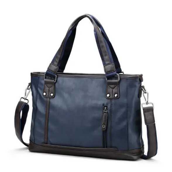 Brand Design Casual Men Briefcase Leather Business Bag Vintage Travel Mens Shoulder Messenger Bag Computer Laptop Bags bolso W251022