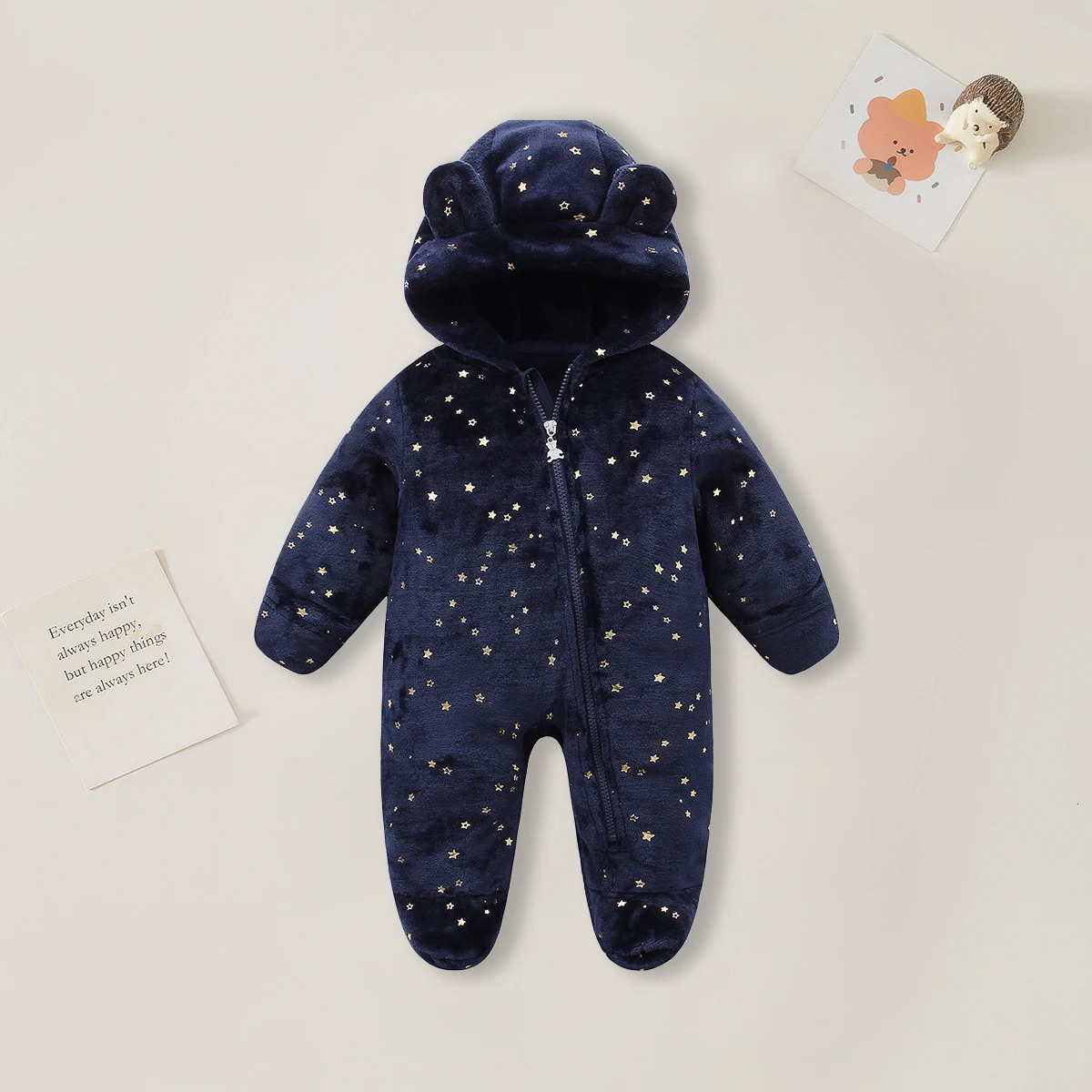 AYNIGIELL 012M Cartoon born Bodysuit Warm RompersSoft Baby Clothes Flannel Autumn Winter Boys Girls Jumpsuit 251022