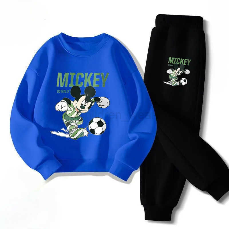Disney 2025 Spring New Boys Sport Pullover Sets Mickey Printed Childrens Long Sleeved Clothing Sets Kids Casual Tracksuit H251022