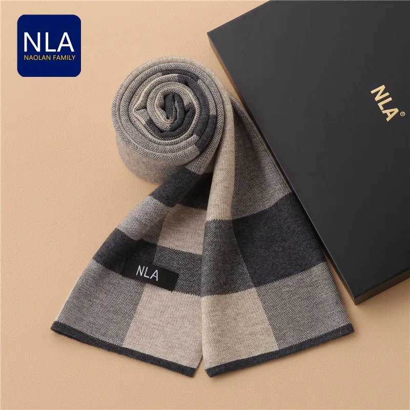 New High Quality Bussiness Wool Blend Scarf Men Korean Version Classic Plaid Scarves Winter Male Knitted Neck Muffler Gents Fall J251022