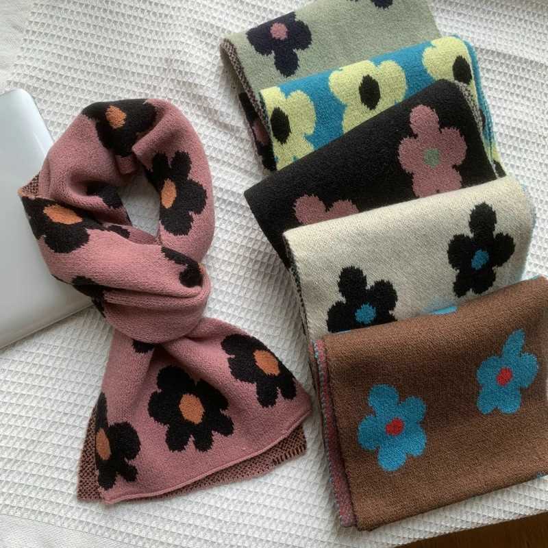 Knitted Scarf Love Heart Scarf Floret Scarf Thickened Warm Winter Womens Scarves Christmas New Year Gifts For Women J251022