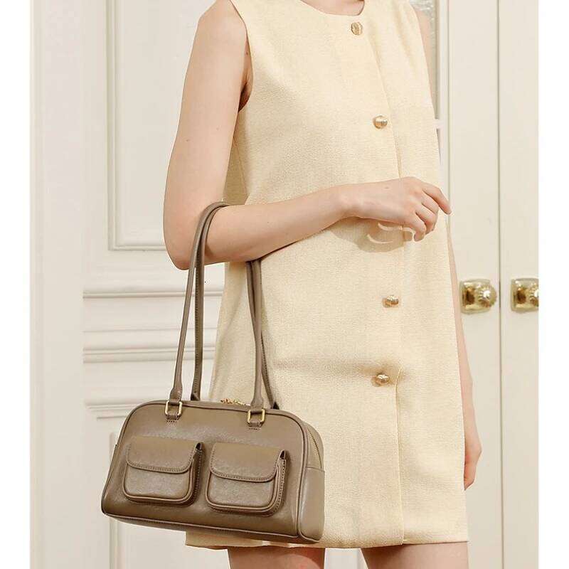 Niche Design Women Underarm Vintage Commuter Handbags Genuine Leather Shoulder Bags For Female Girls Travel Purses Suotong1022