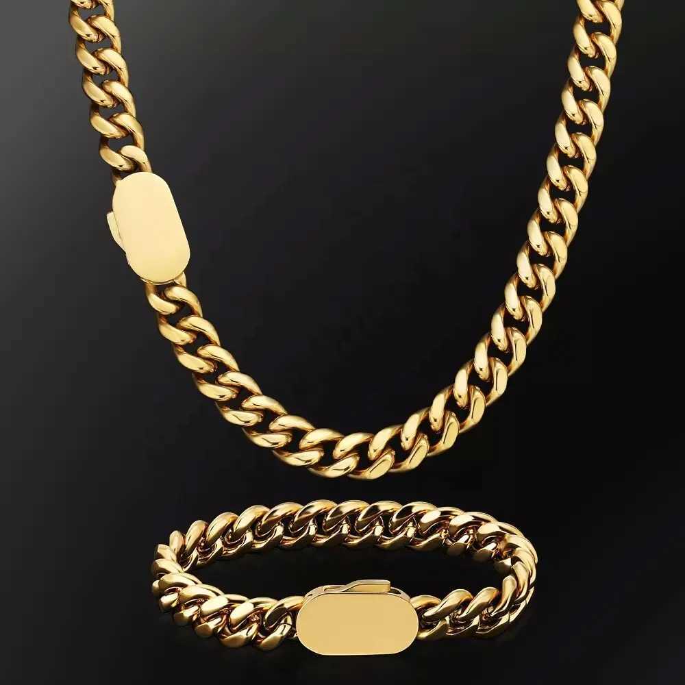 612mm Width New Style Stainless Steel Cuban Chain GoldSilver Color Fashion Hip Hop Men and Women Necklace Jewelry V251022