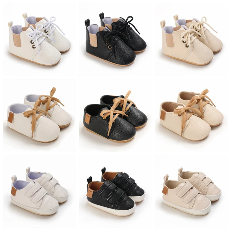 Baby Shoes Retro Leather Boy Girl Multicolor Toddler Rubber Sole Antislip First Walkers Infant born Moccasins 251022