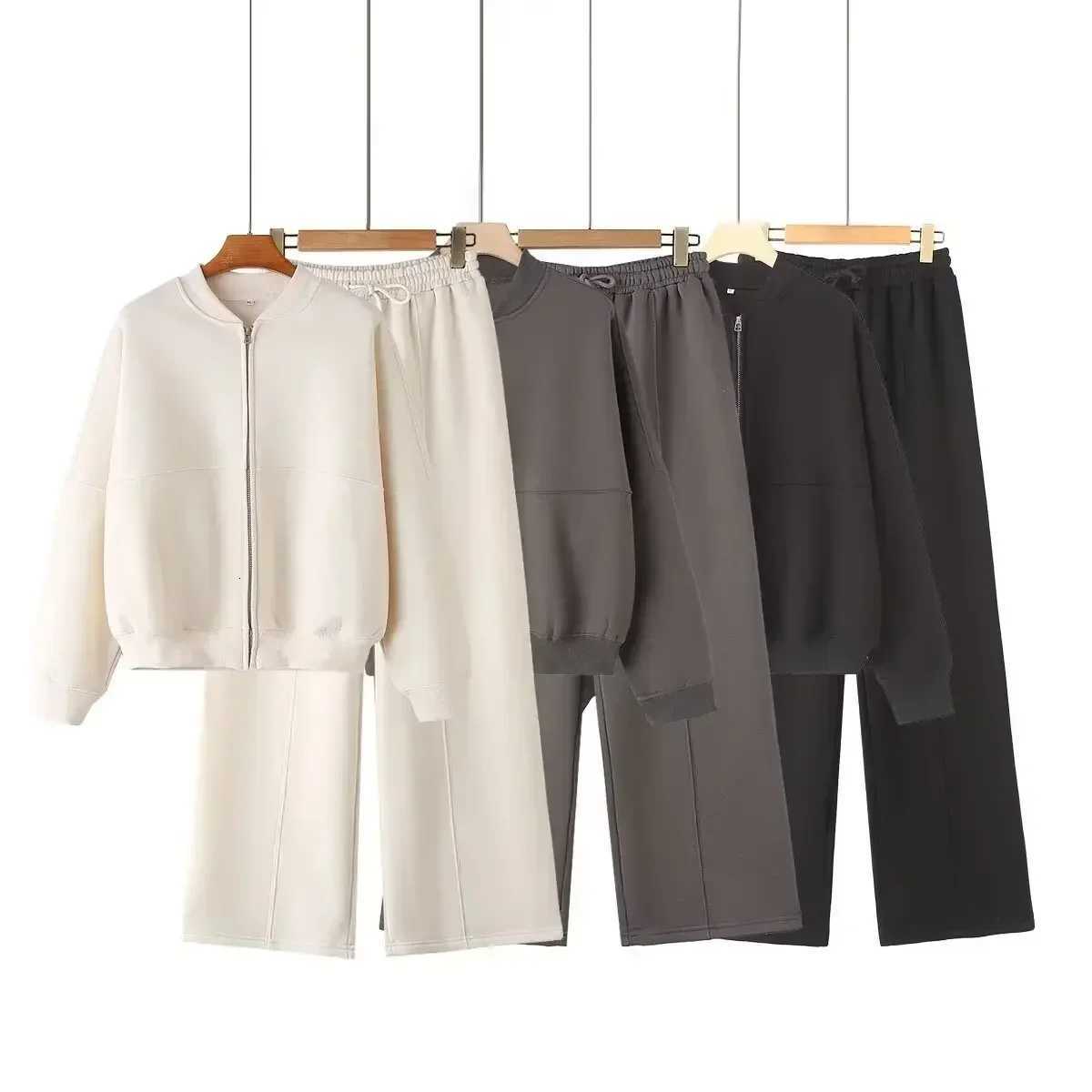 Zipper Cardigan Sets To Woman 2024 Tracksuit Suits Fall Outfits Women Sets Baggy Pants Clothing Long Sleeve SportswearT251022