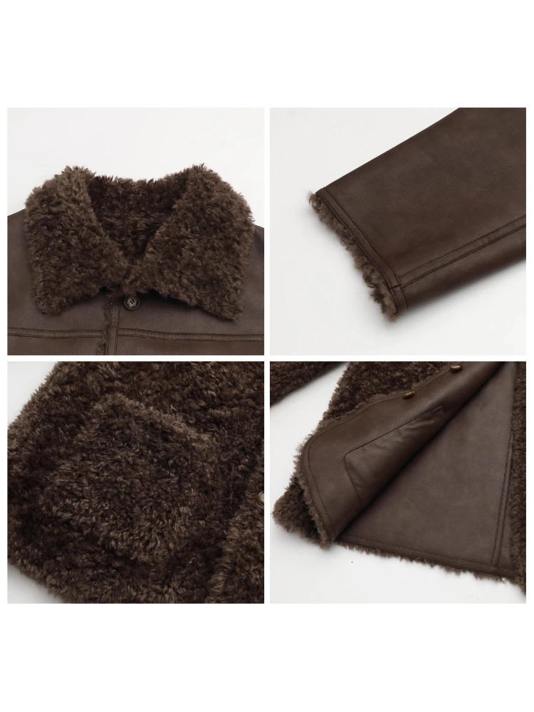 CHIC VEN Women Faux Leather Jacket Coat Loose Casual Reversible Mid Length Overcoat Retro Ladies Outerwear Autumn Winter 251021