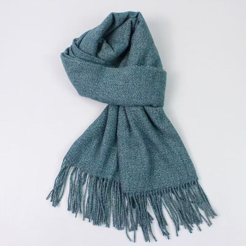 T2113 Winter warm cashmere scarf ladies fashion solid color tassel shawl all-match