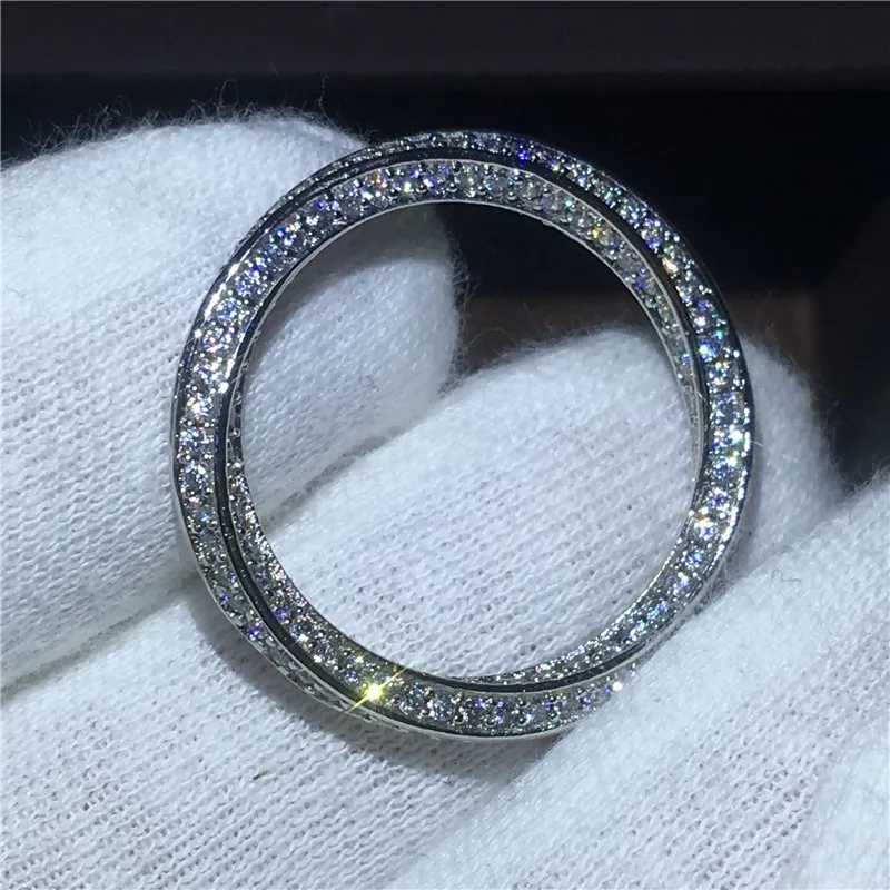 infinity ring S925 Sterling Silver Micro pave Moissanite Engagement Wedding Band Rings for women Party JewelryL251022