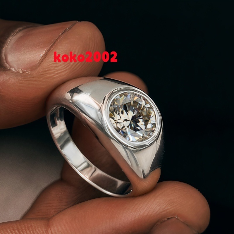 New Minimalist High Quality 925 Silver Moissanite Jewelry Wedding Promise Rings for Women and Men