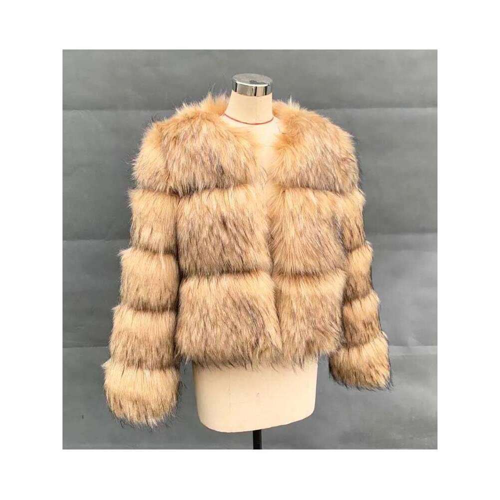 ZADORIN Fashion Faux Raccoon Coat Short Warm Top Furry Jacket Women Winter Plush Fluffy Fur Coats for Woman