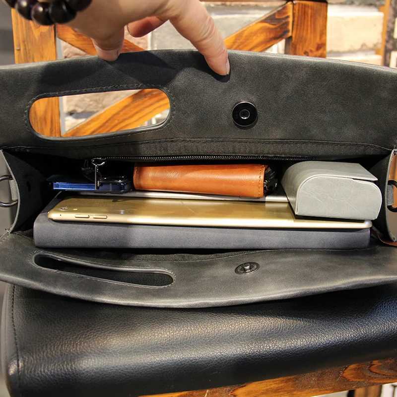 Xiaop Fashion Male High Quality Pu Leather Retro Handbag New Design Single Shoulder Bag Gray Small Bag Small Briefcase Handbag W251022