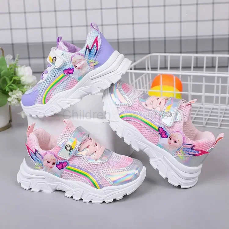 Disney Spring Summer 2023 New Pink Net Cloth Breathable Casual Sports Comfortable Childrens Korean Style Shoes Backstock H251022