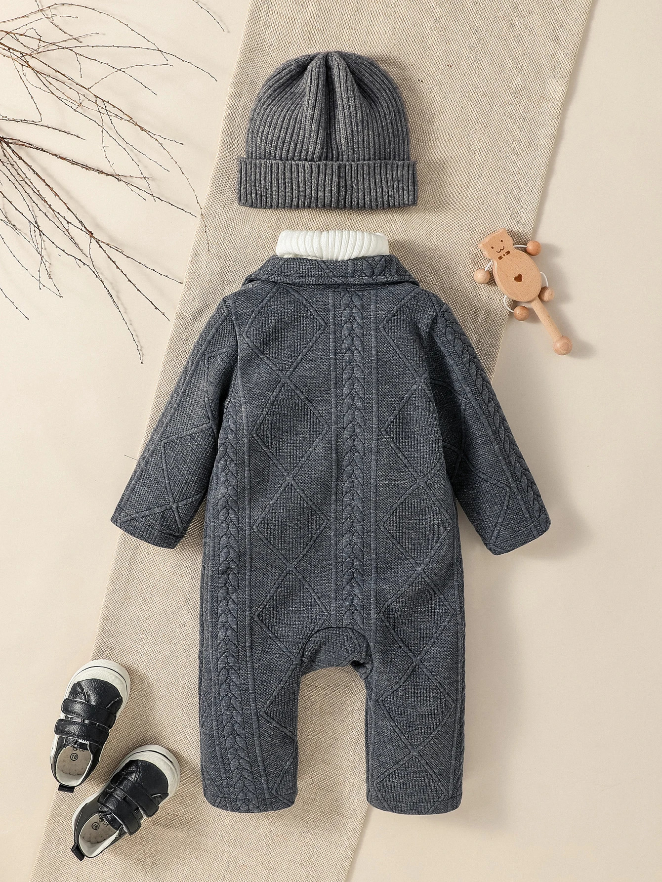 Baby boy Long Sleeve zipper pure color modern stylish autummWinter Fashion Streetwear jumpsuits 251022