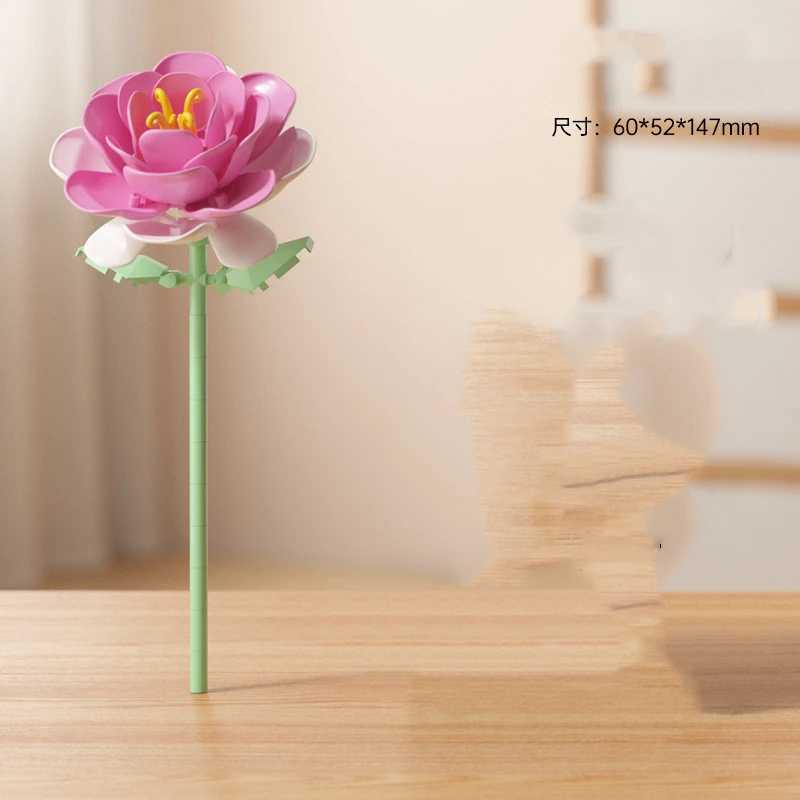 14 Styles Pretty vase Flower arrangement Building Blocks Sunflower Lily Rose Bricks Flower DIY Home Ornaments Valentines Gift J251022