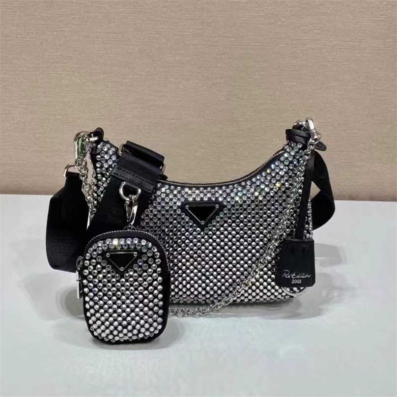 designer bag Luxury Bag tote bag Original Instant Delivery ThreeinOne for Super Shiny Czech Rhinestones Full Rhinestone Trendy Styletote bag