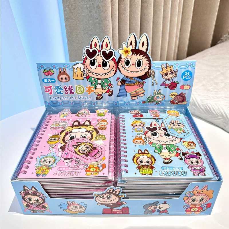 24pcs 1box Cartoon Cute Labu Booklet Coil Book Sticker Combination Book 27 Material Books ChildrenS Diy Booklet Material Gift J251022