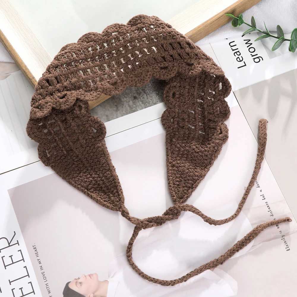 Haimeikang New Crochet Hair Band Women Scarf Solid Color Knitting Headbands Bandanas Wide Elastic Hairbands Fashion Accessories V251022