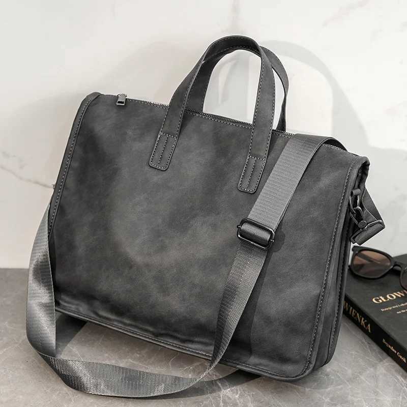 Casual Business Mens Handbag Fashion High Capacity Briefcase with Shoulder Strap Men Crossdoy Bags Luxury PU Leather Laptop Bag W251022