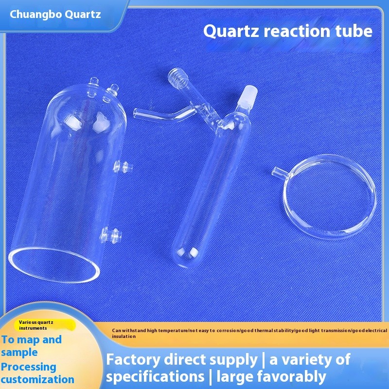 Customized High Temperature Resistant Fused Silica Laboratory glassware Transparent Round Bottom Quartz sealed Glass Tube