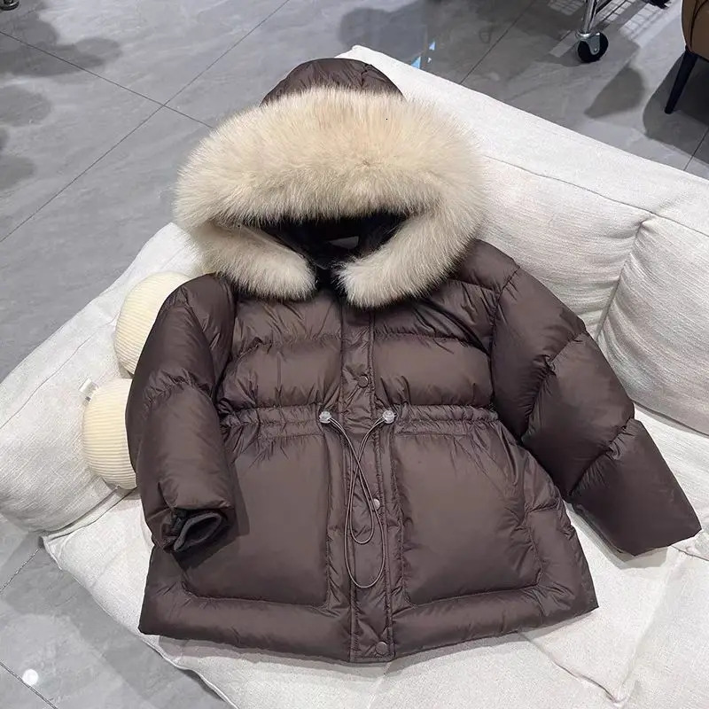 Children Medium To Long Cottonpadded Jacket 2025 Winter Teen Boys Girls Thick Warm Parka Coat Big Fur Collar Hooded Outerwear 251021