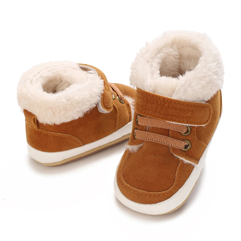 HAIZHIW Winter Baby Boy Girl High Tops Sneakers Rubber AntiSlip Sole Fleece for Warmth Infant born First Walking Crib Shoes 251022