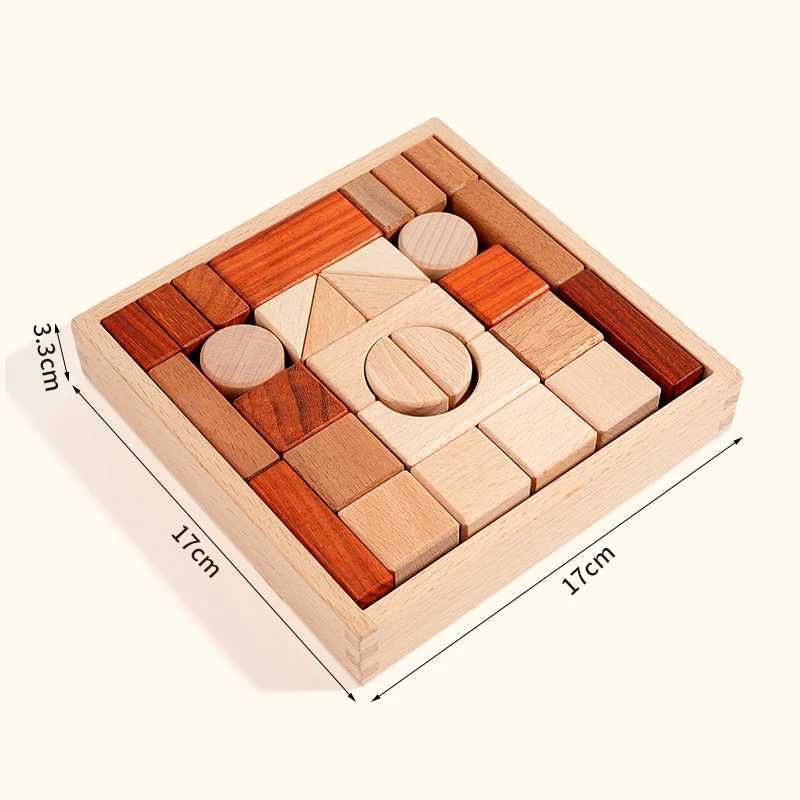 Solid Wood Large Particle Building Block Set Childrens Educational DIY Building Blocks Space Thinking HandsOn Ability J251022