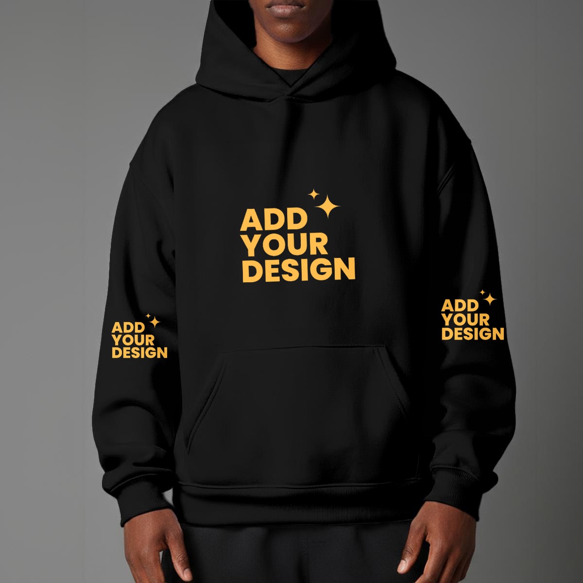 DHgatepod Unisex Micro-Fleece Lined Hoodie - DTF All-Over Print Regular Fit Pullover with Kangaroo Pocket (12 Colors)