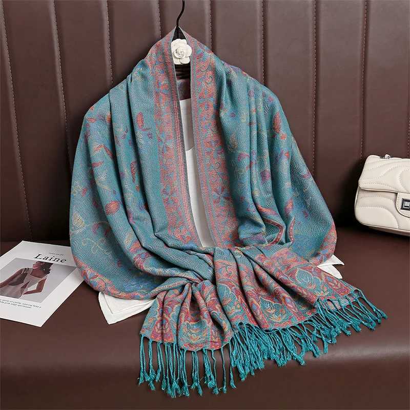 Women Paisley Scarf Cashmere Feeling Shawls Tassel Hijab Head Wraps Femme Winter Scarves Foulard Bufanda 2024 J251118