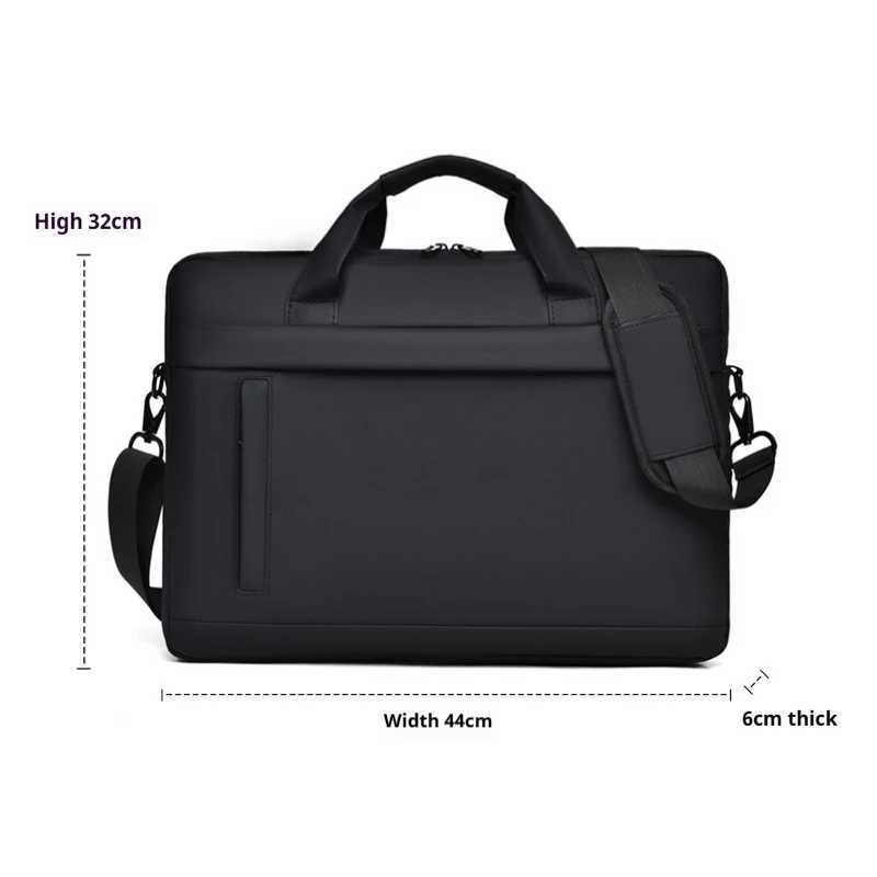 Laptop Tote Bag Business Briefcase Adjustable Shoulder Straps Zipper Closure Perfect for School Office and Daily Commute W251022