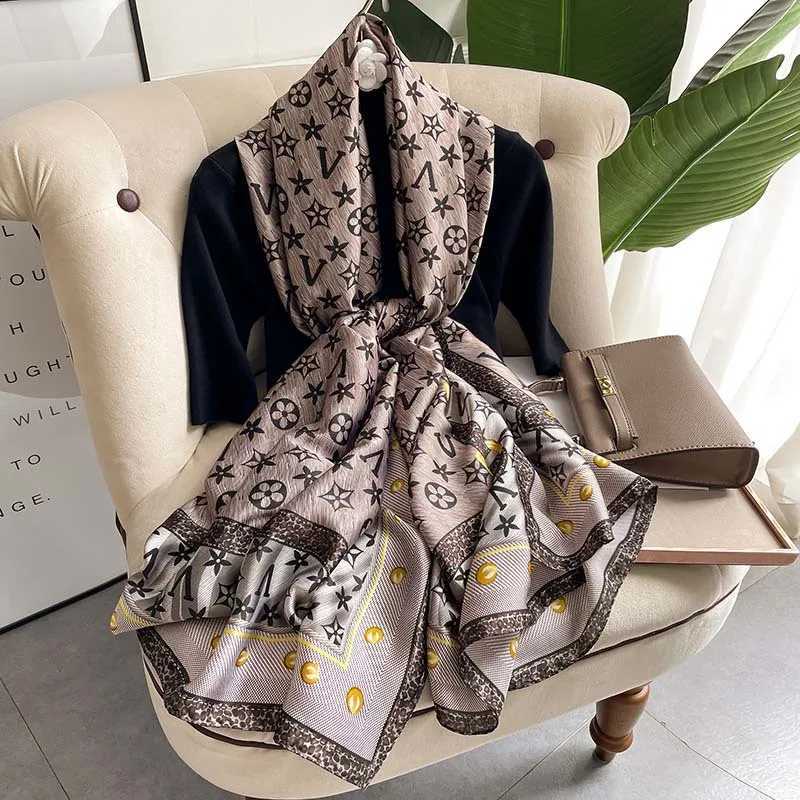2024 Popular 180X90CM Print Bandannas Silk Scarves Four Seasons Satin Beach Sun protection Towel Fashion Flower Long Shawls J251129