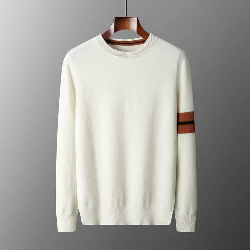 Autumn Winter Mens ONeck Pullover Sweater 100 Cashmere Simple Basic Knitwear Cashmere Solid Color Clothing Casual Warm TopsXJ251022