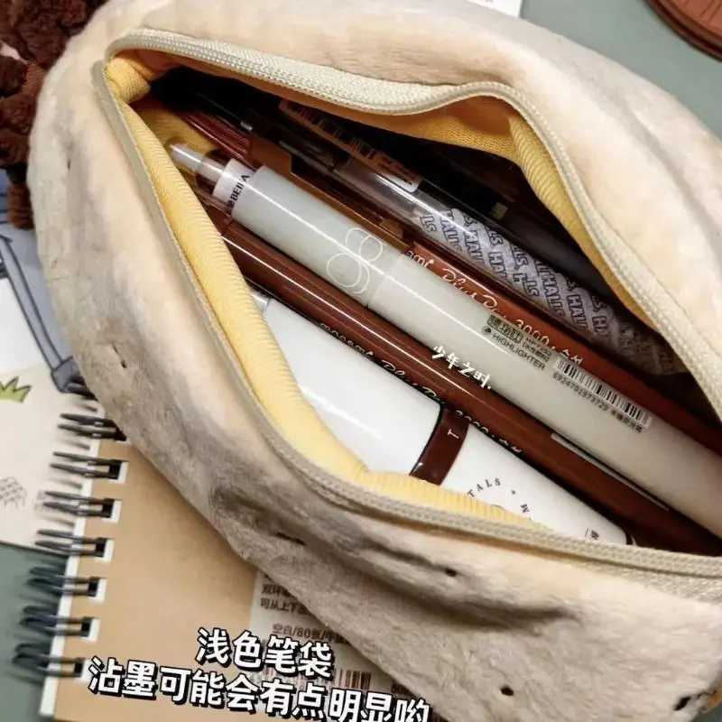 1pcs Creative Funny Plush Potato Pencil Case Cute Cartoon Student Large Capacity Pencil Box Stationery Storage Pencil Bags J251022