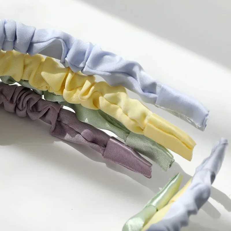 Satin Pleated Hairband Women Sweet Simple Headband Fabric Allmatch Hair Band Girls Hoop Headwear Hair Accessories V251022