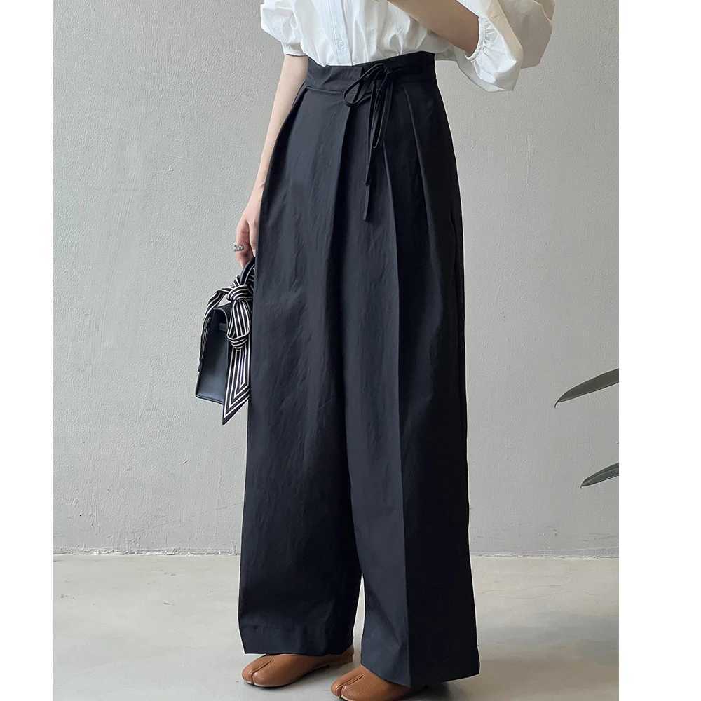 2024 Women Casual Wide Leg High Waist Pants Fashion Clothes Black Brown Pants Female TrousersT251022