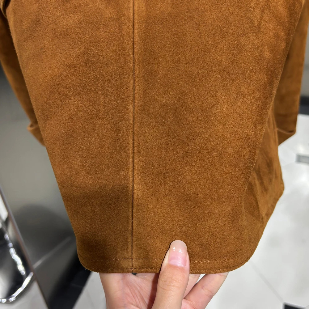 Elegant Real Sheepskin Leather Jacket for Women Oversized with Belt Autumn Fashion Female Outerwear 251021