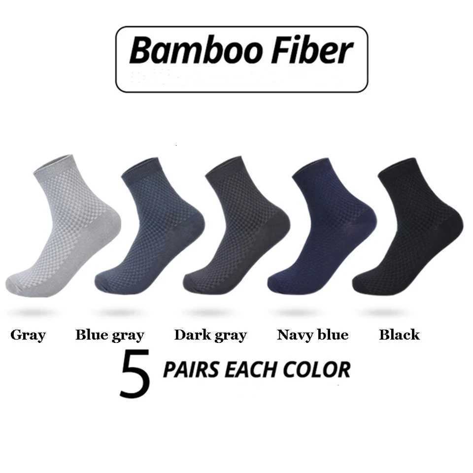 10PairsMens Bamboo Fiber Socks Classic Business Office Stockings Breathable Deodorant Feet Mens Dress Socks Plussize EU3945 W251022