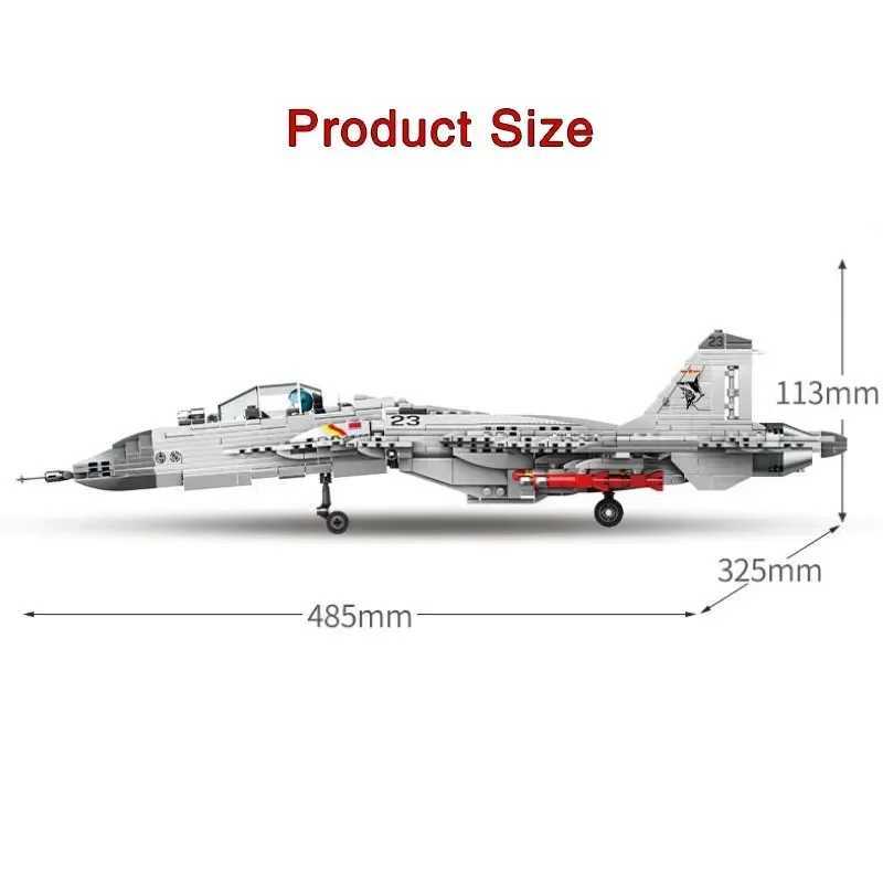 1186pcs Military Chinese J15 Carrier Fighter Aircraft Flying Shark Model Building Blocks Plane Bricks for Children Boy Toy Gift J251022