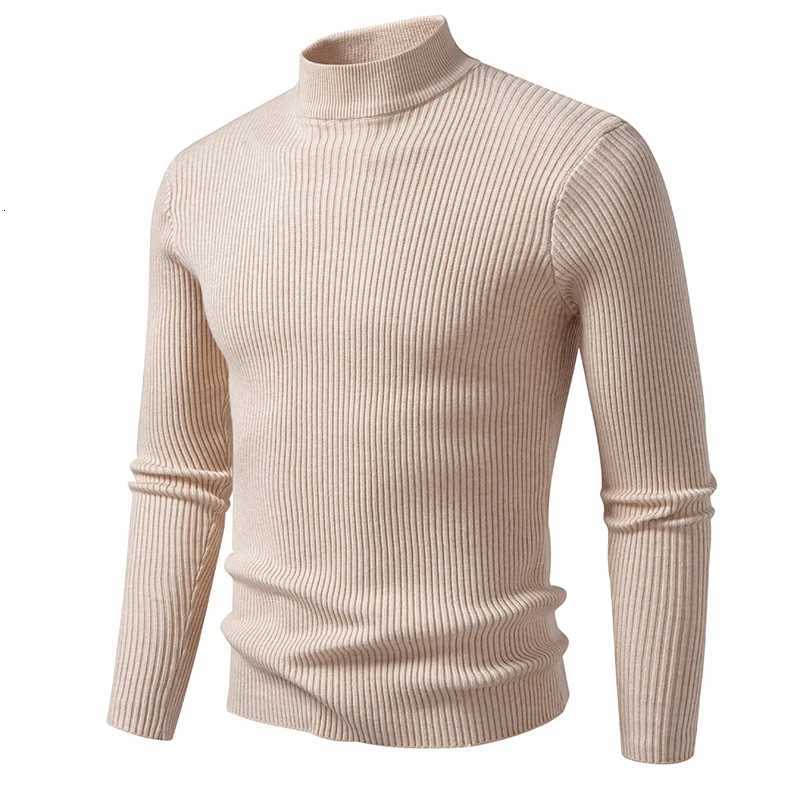 Mens Mock Neck Pullover Sweater High Neck Turtleneck Long Sleeve Sweaters for Men Winter Warm Outwear Stripes Casual CoatsXJ251022