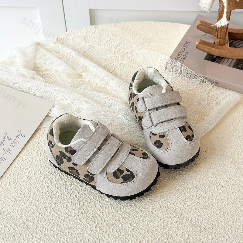 Children Outdoor Casual Sports Shoes Autumn Comfort Anti Slip Boys Girl Fashion Leopard Print Flat Toddler Sneakers 251022
