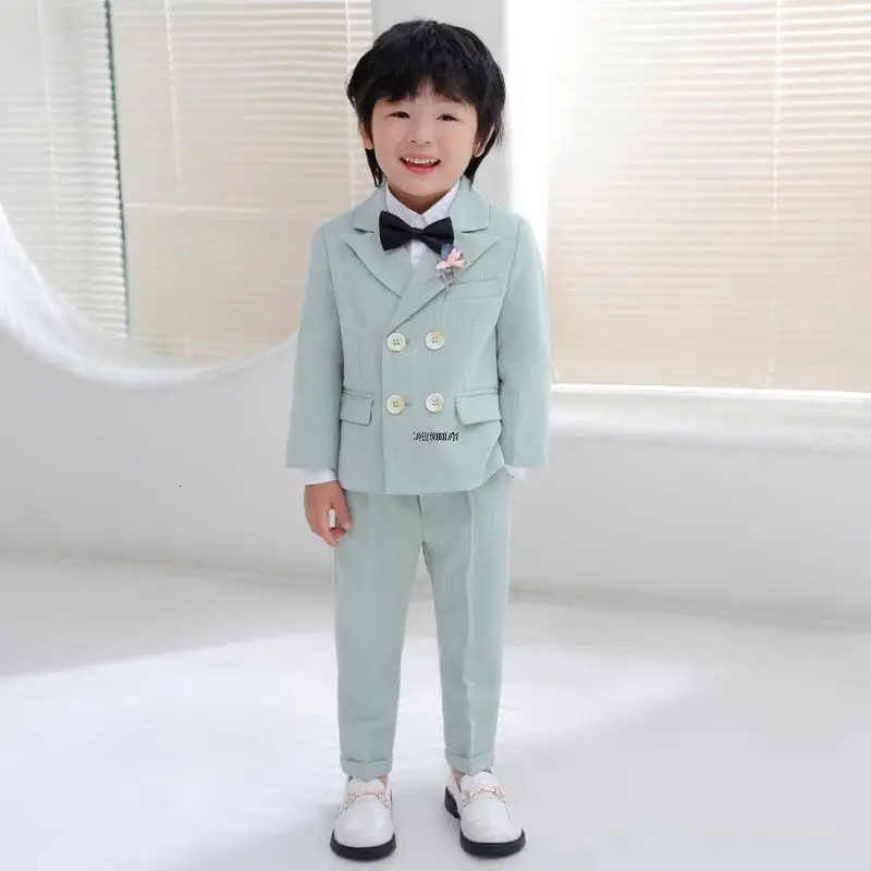 Korea Boys Pography Suit Children Wedding Dress Kids Stage Performance Blazer Suit Baby Birthday Formal Ceremony Costume 251021