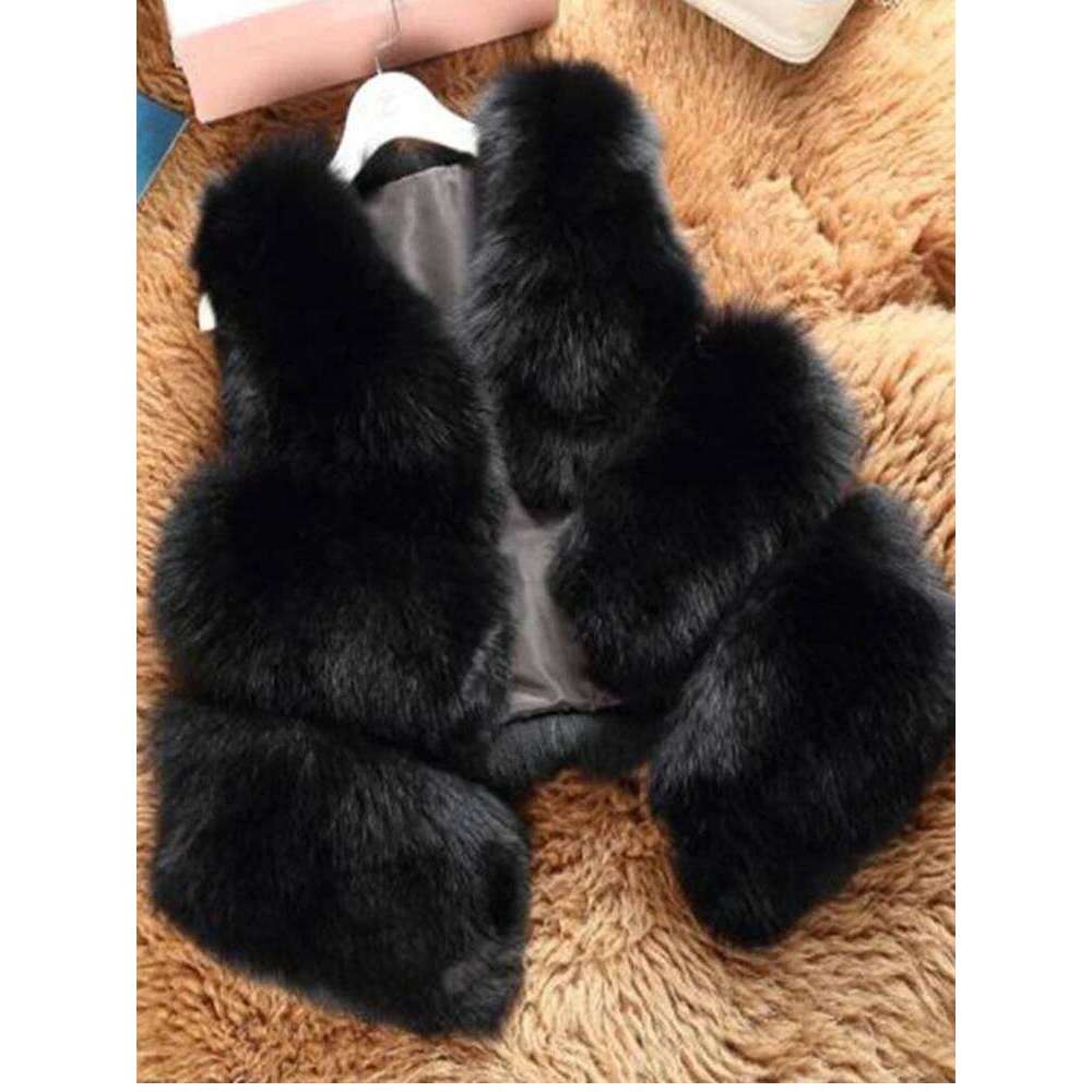 ZADORIN 3XL Autumn Winter Thick Warm Faux Fox Vest Women High Quality Fashion V-Neck Short Coat Female Fur Waistcoat