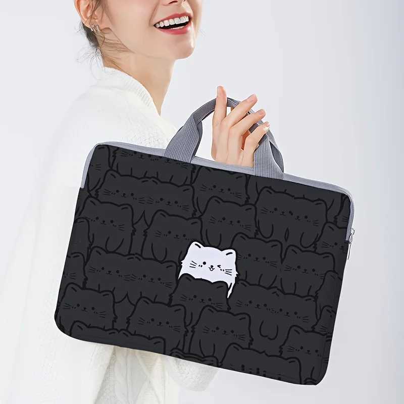 1piece set cat patterned laptop bag briefcase suitable for 14 inch laptops fixed laptop bag W251022