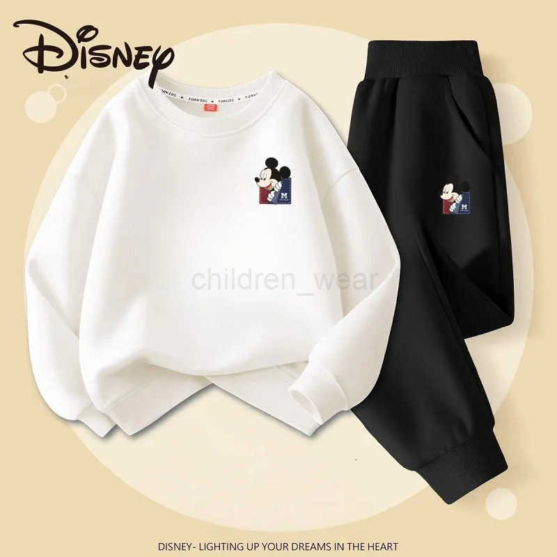 Disney Autumn Baby Girl Boy Clothes Set Children Mickey Printing Sweatshirt Top and Pants Bottom 2Pcs Suit Kid Cotton Tracksuit H2510221