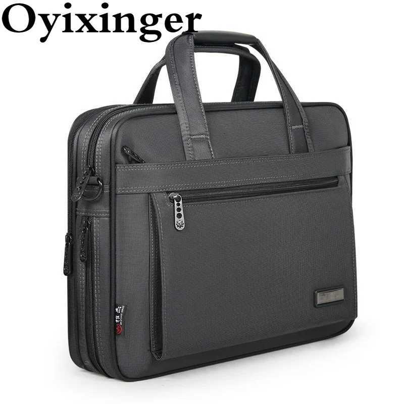 OYIXINGER High Quality Men Business Briefcase Waterproof Nylon Handbag For Man Large Capacity Shoulder Bags For 15 Inch Laptop W251022