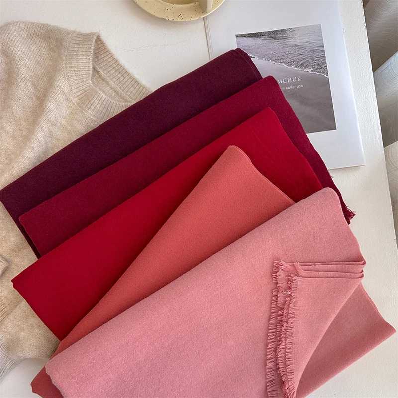 Fashion Winter Soft Warm Cashmere Scarf for Women Solid Color Wraps Shawls Bandana Foulard Lady Poncho Echarpe Stoles J251118
