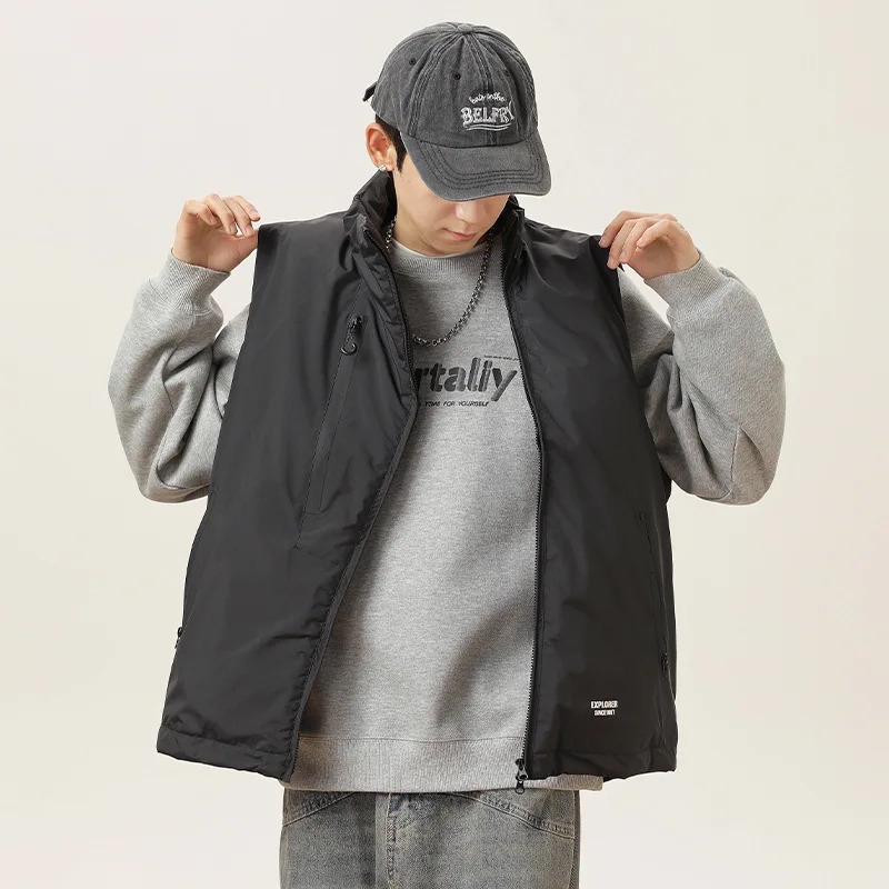 Stand Collar Workwear Down Vest for Men Women 90 White Duck Down Sleeveless Jackets Couples Winter Waistcoats VT344 251016